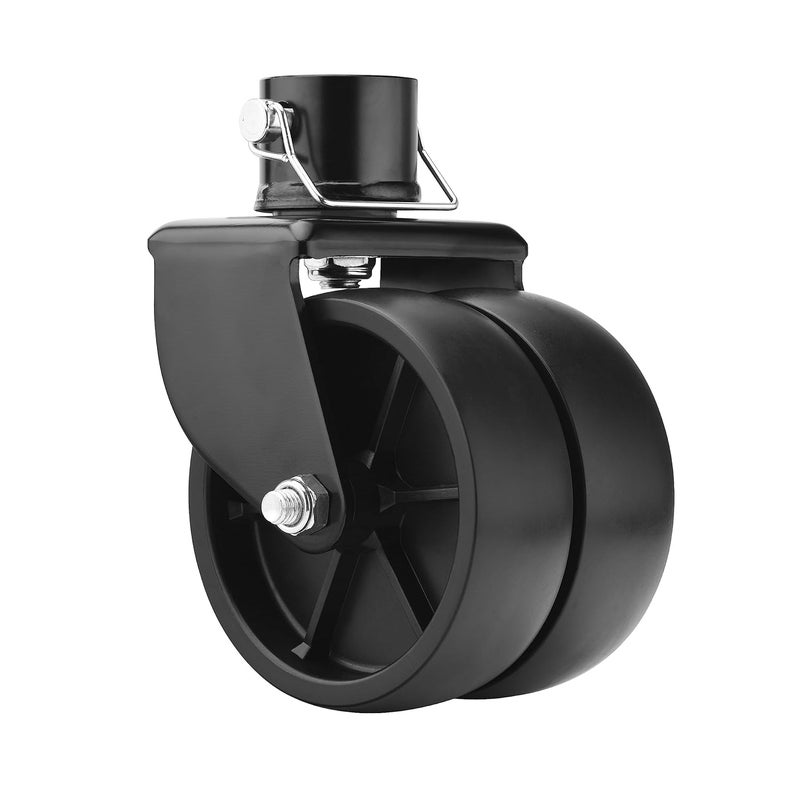 rockane Dual 6'' Black Trailer Jack Swivel Caster Wheel Replacement, Heavy Duty 2000lbs Capacity with Pin for Soft Ground Roll, Fits Any Boat Hitch Camper RV- Black - Image 1